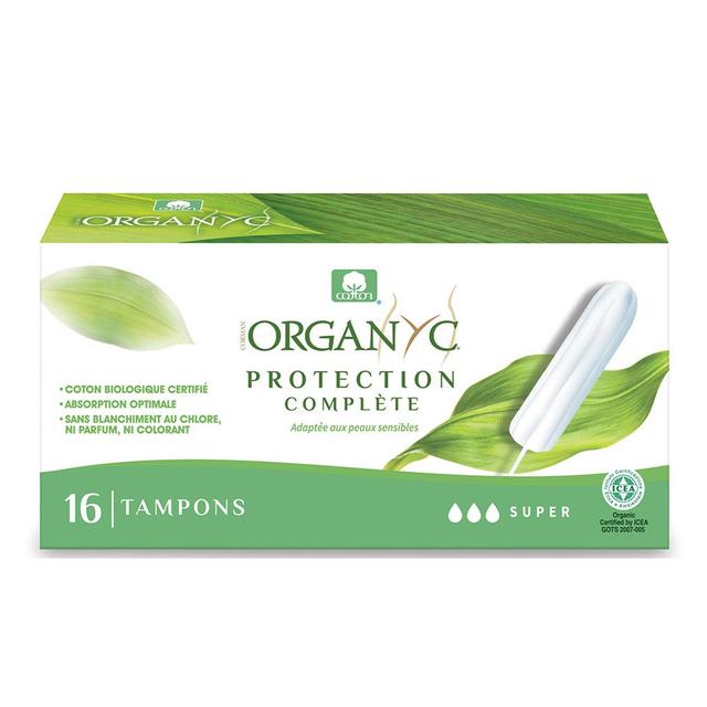 Tampons Super Coton Bio x16 Organyc - Certifié Cosmébio - Easypara on Productcaster.