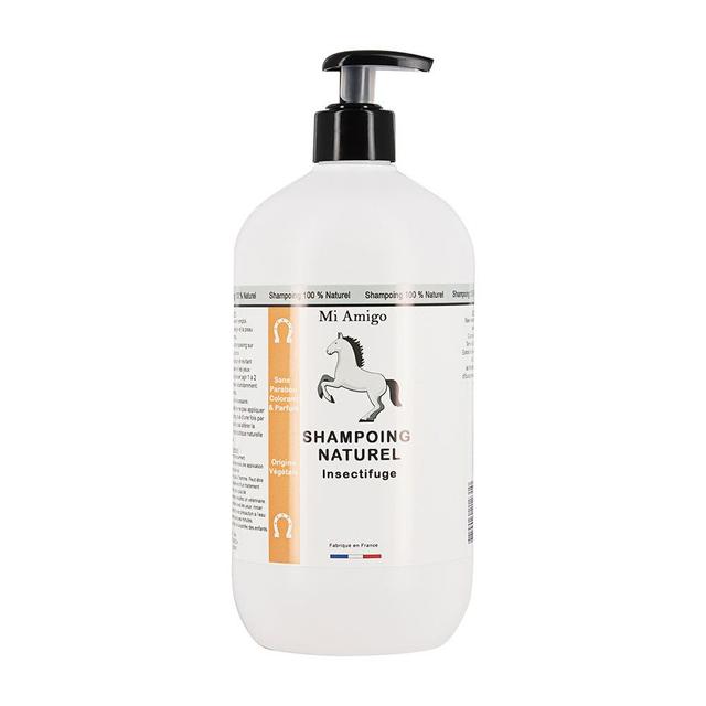 Shampoing Naturel 1L Insectifuge Chevaux Mi Amigo - Fabriqué en France - Produit Bio - Certifié Cosmébio - Easypara on Productcaster.