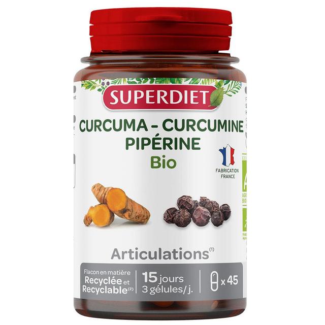 Superdiet Curcuma Curcumine Pipérine 45 gélules - Easypara on Productcaster.