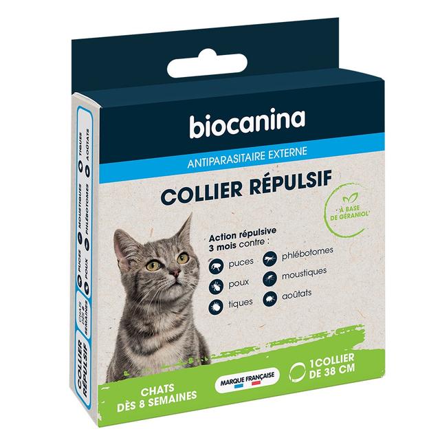 Collier répulsif chat x1 Biocanina - Certifié Cosmébio - Easypara on Productcaster.