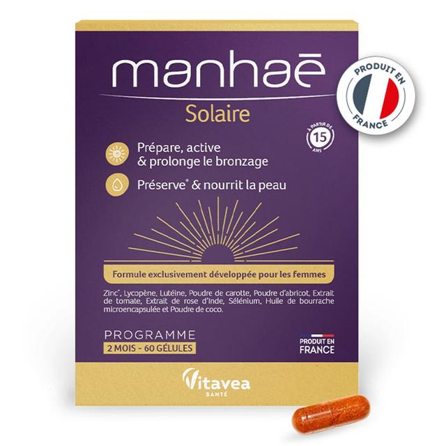 Solaire 60 Gélules Cure de 2 Mois Manhaé - Produit Bio - Easypara on Productcaster.