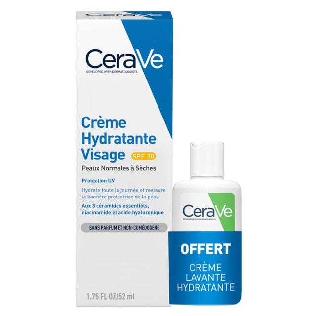 Cerave Crème Hydratante Visage SPF30 52ml + Crème Lavante 20ml Peaux Normales à Sèches - Easypara on Productcaster.