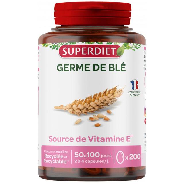 Huile De Germe De Ble 200 capsules Superdiet - Fabriqué en France - Produit Bio - Easypara on Productcaster.