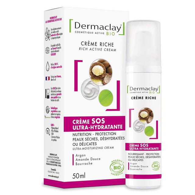 Dermaclay Creme Sos Ultra Hydratante Jour Bio 50ml - Fabriqué en France - Certifié Cosmébio - Produit Vegan - Easypara on Productcaster.