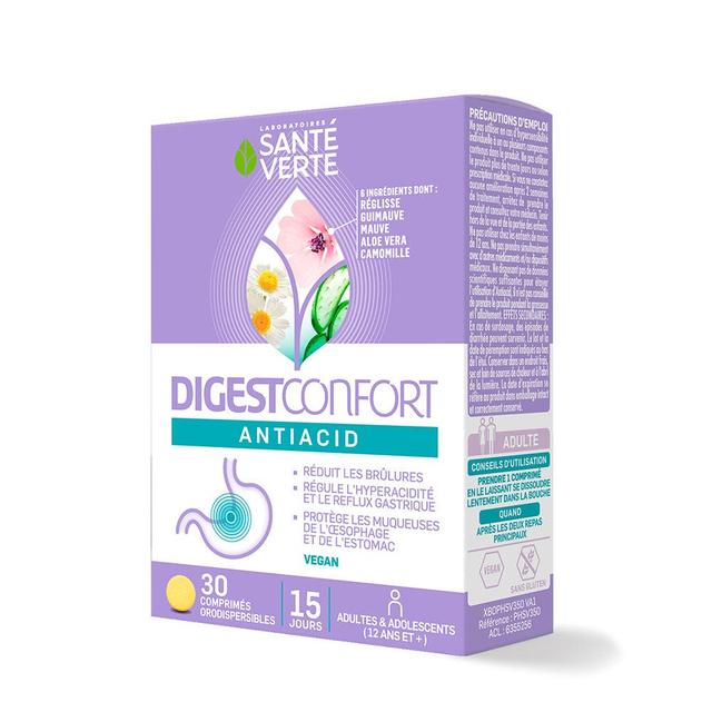 Sante Verte - Antiacid 30 comprimés orodispersibles DIgestConfort Sante Verte - Easypara on Productcaster.