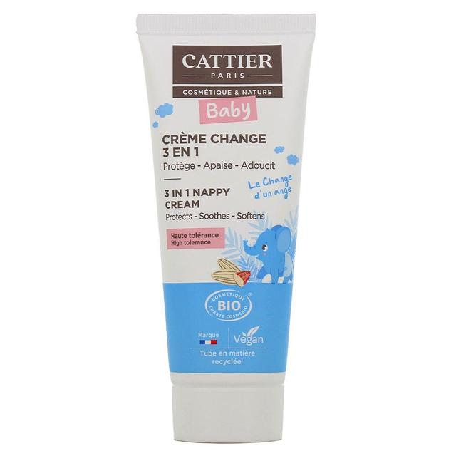 Cattier Bebe Crème Change 3 en1 Tous Types de Peaux Visage et Corps 75ml - Fabriqué en France - Produit Bio - Certifié Cosmébio - Produit Vegan - Easy on Productcaster.