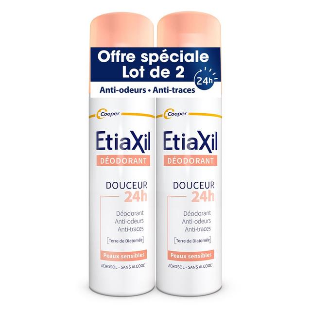 Etiaxil Déodorant Spray Douceur 24h Peaux Sensibles 2x150ml - Easypara on Productcaster.