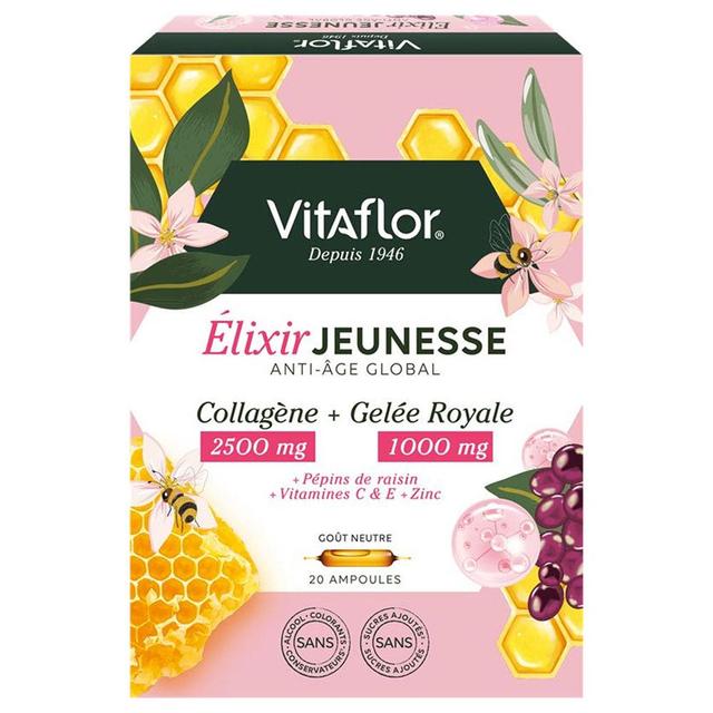 Vitaflor Elixir Jeunesse Anti-âge Global Goût Neutre 20 ampoules - Easypara on Productcaster.