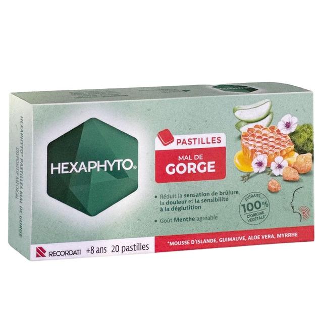 Hexaphyto Pastilles Mal de gorge Goût Menthe x20 - Easypara on Productcaster.