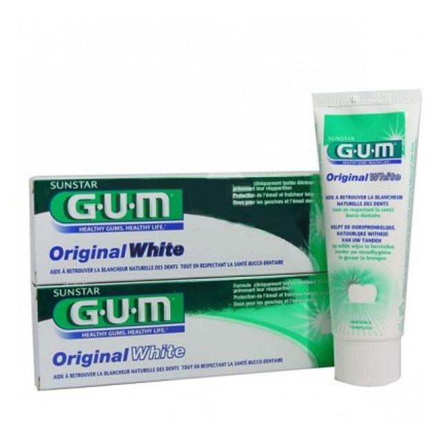 Original White Dentifrice Anti-tache Lot 2x75ml Gum - Produit Bio - Certifié Cosmébio - Easypara on Productcaster.