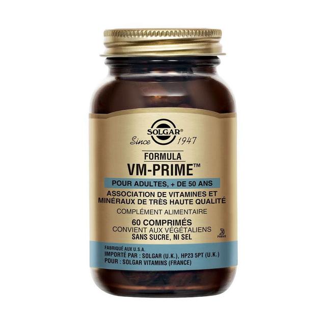 Formula Vm-prime Des 50 Ans 60 Comprimes Solgar - Produit Bio - Certifié Cosmébio - Easypara on Productcaster.