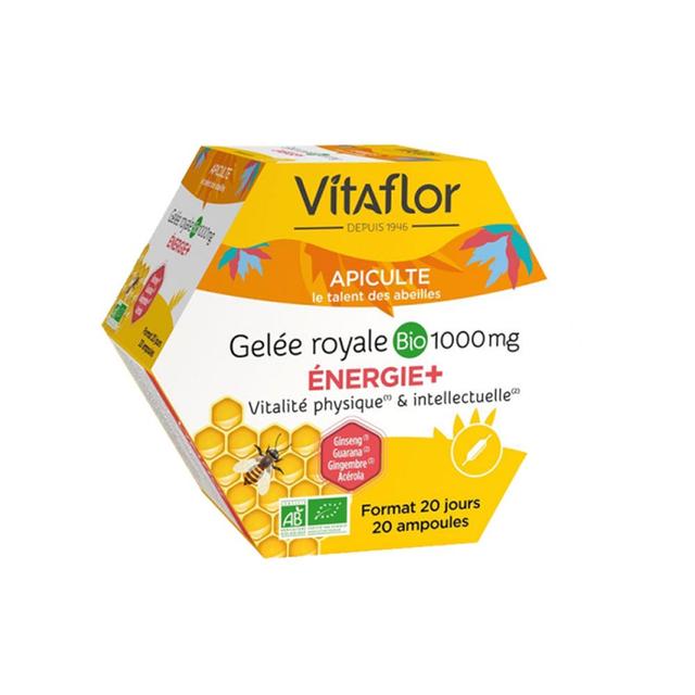 Gelee Royale Bio 20 Ampoules Energie+ 1000mg Vitaflor - Produit Bio - Easypara on Productcaster.