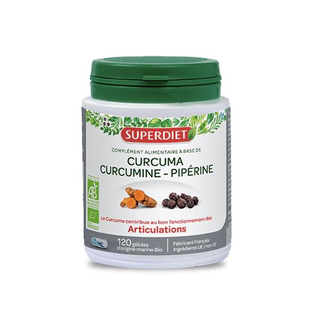 Curcuma Curcumine Piperine Bio 120 Gelules Superdiet - Produit Bio - Easypara on Productcaster.