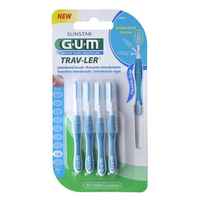 Gum Trav-ler Brossettes Interdentaires 1.6mm x4 - Easypara on Productcaster.