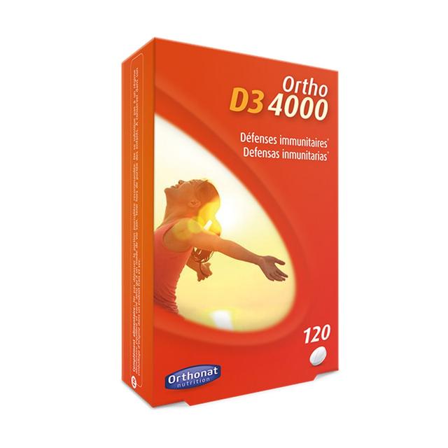 Ortho D3 4000 Défenses immunitaires 120 comprimés Orthonat - Produit Bio - Certifié Cosmébio - Easypara on Productcaster.