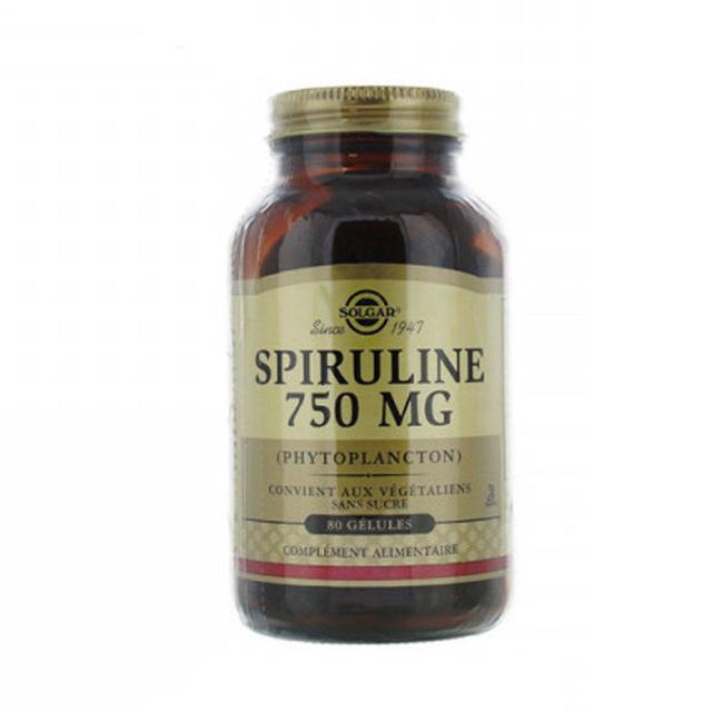 Spiruline 750mg 80 gélules Solgar - Produit Bio - Certifié Cosmébio - Easypara on Productcaster.