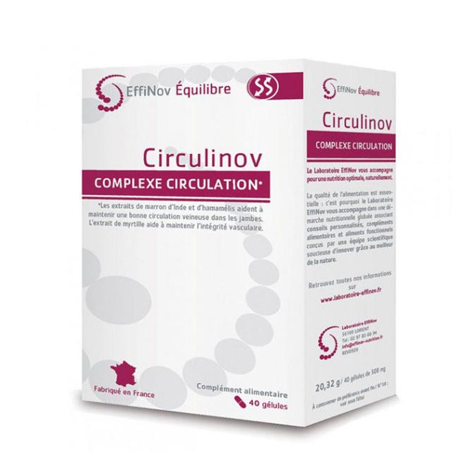 Effinov Nutrition Circulinov Complexe circulation 40 gélules - Fabriqué en France - Easypara on Productcaster.