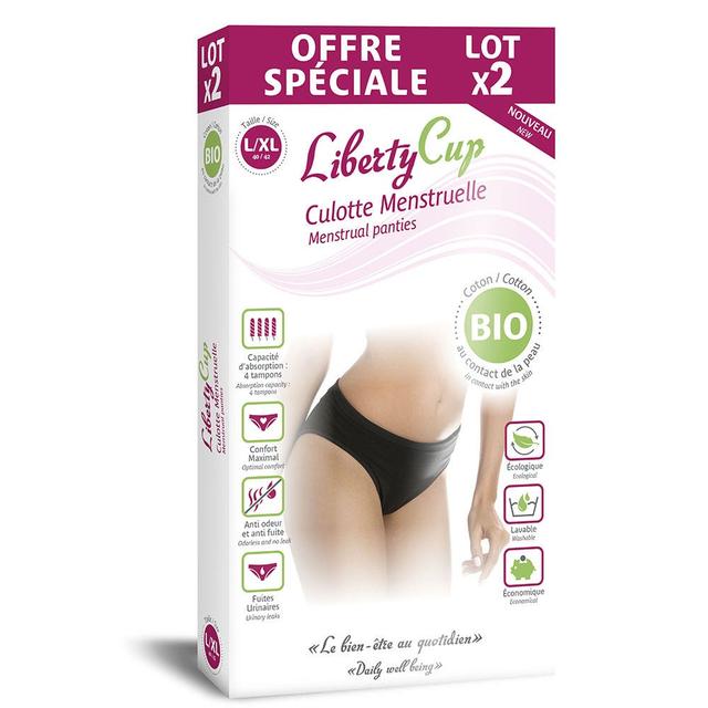 Culottes Menstruelles et Fuites Urinaires x2 Liberty Cup - Produit Bio - Certifié Cosmébio - Easypara on Productcaster.