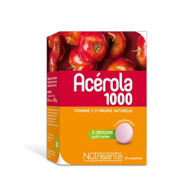 Acérola 1000 60 comprimés Nutrisante - Produit Bio - Certifié Cosmébio - Easypara on Productcaster.