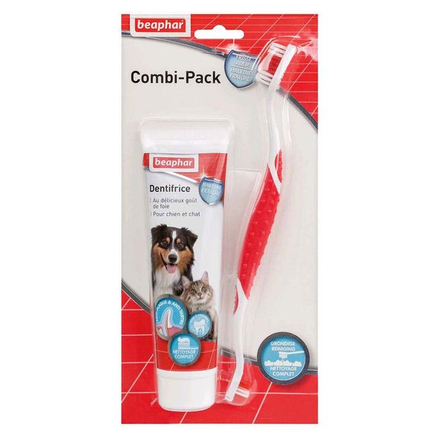 Comb Pack: Dentifricio + Spazzolino per Cane e Gatto 100g Beaphar - Easypara on Productcaster.