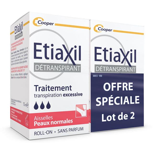 Trattamento ascellare roll-on 2x15ml Detranspirant Pelle normale Etiaxil - Easypara on Productcaster.