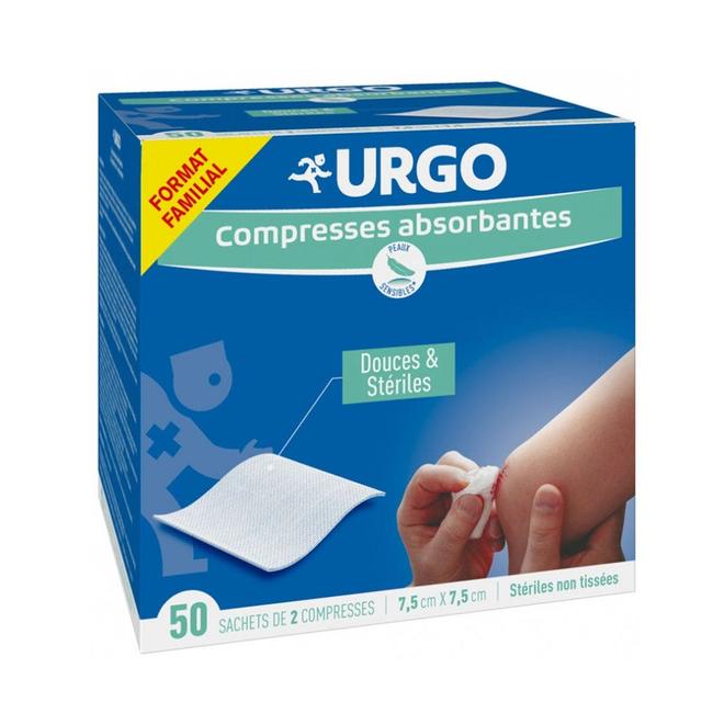 Compresse assorbenti morbide e sterili 7,5 cm x 7,5 cm x50 Urgo - Easypara on Productcaster.