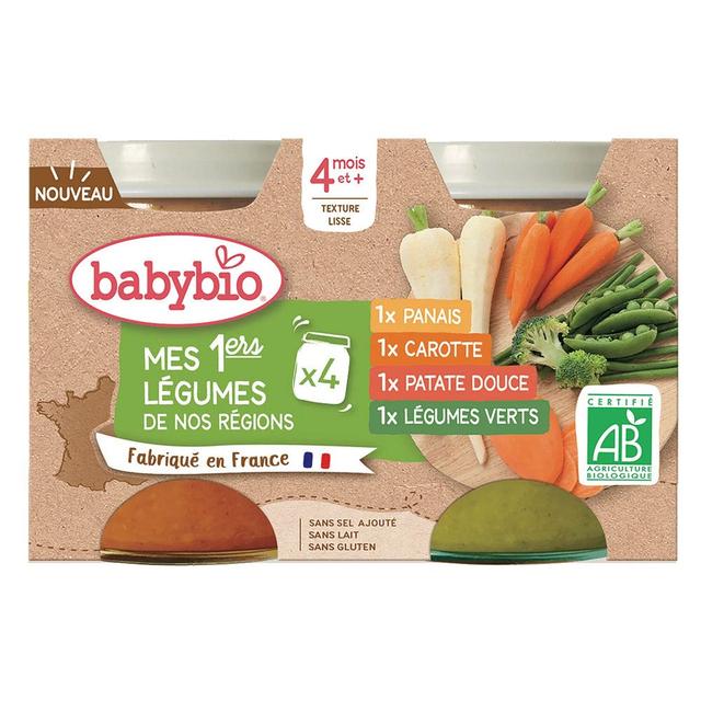 Alimenti biologici per bambini 4x130g Mes 1er Verdura de Nos Régions A partire da 4 mesi di età Babybio - Easypara on Productcaster.