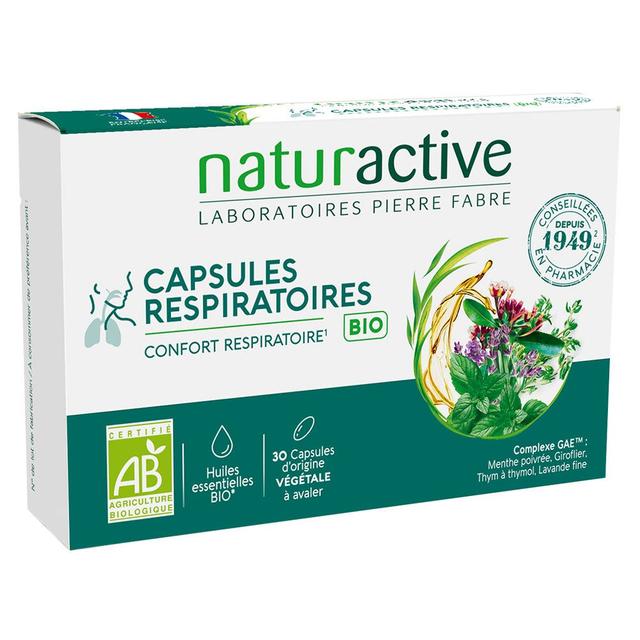 Capsules Respiratoires Bio 30 capsules agli Oli essenziali Naturactive - Fatto in Francia - Easypara on Productcaster.