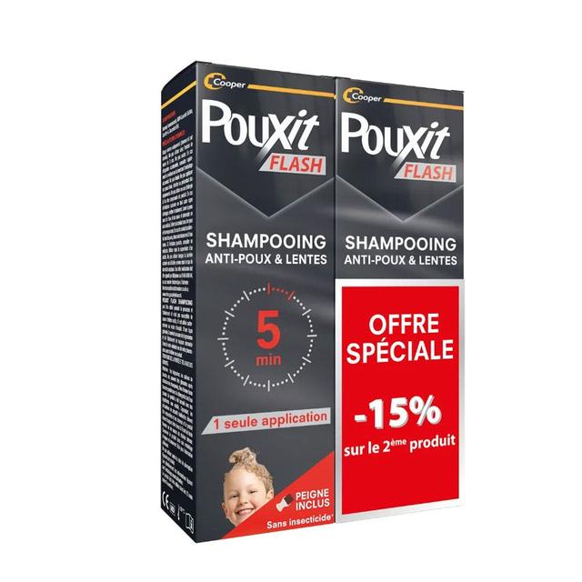 Pouxit Flash Trattamento per Pidocchi e Lendini 2x100ml - Easypara on Productcaster.