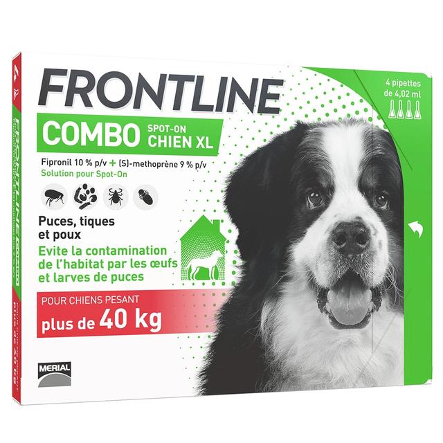 Combo Spot-on Cane XL Plus 40 kg 4 pipette da 4,02 ml Frontline - Easypara on Productcaster.