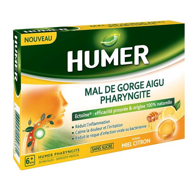 Mal di gola acuto Faringite Miele Limone 20 compresse Humer - Easypara on Productcaster.