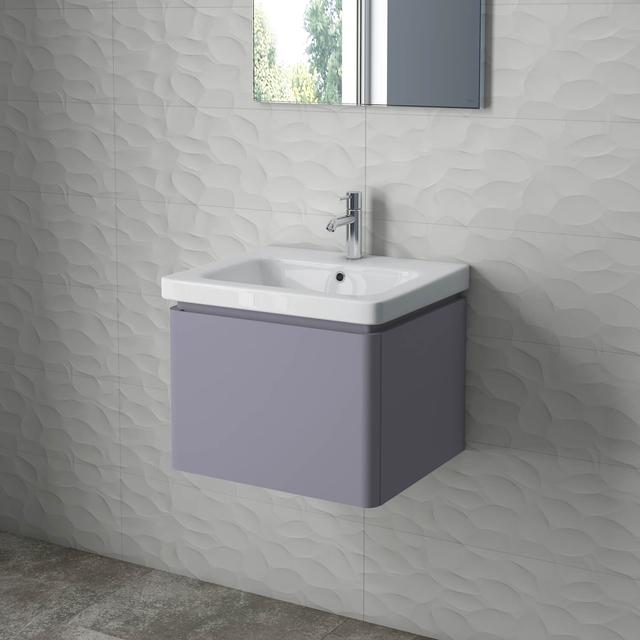 RAK Resort 550mm Wall Hung Single Drawer Vanity Unit in Matt Mushroom on Productcaster.