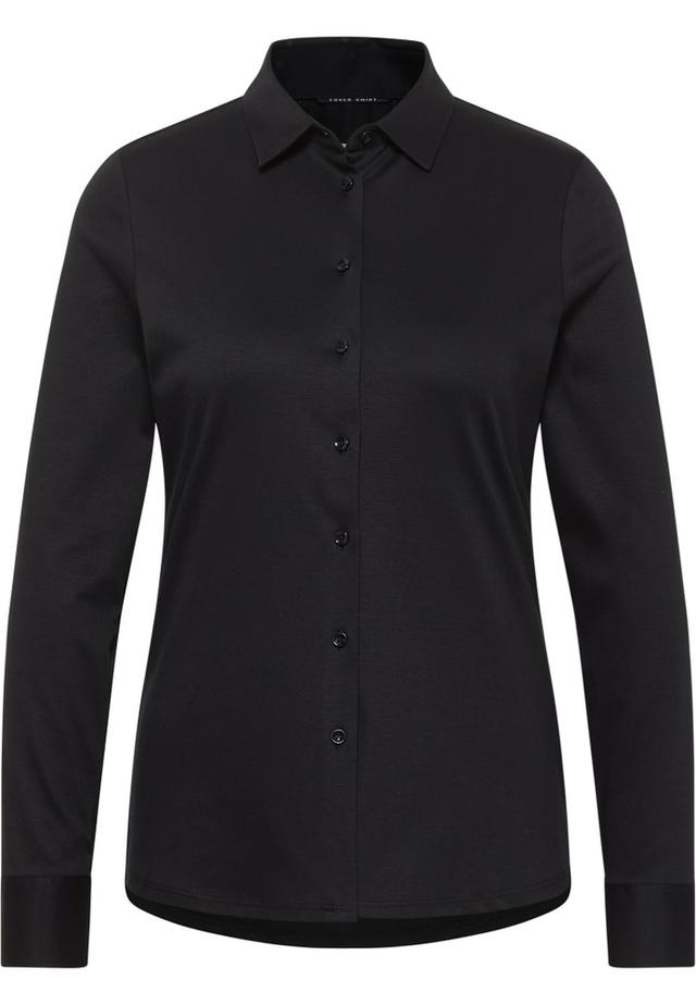 Jersey Shirt Bluse in schwarz unifarben on Productcaster.