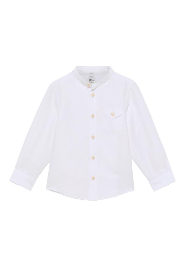 Linen Shirt in weiß unifarben on Productcaster.