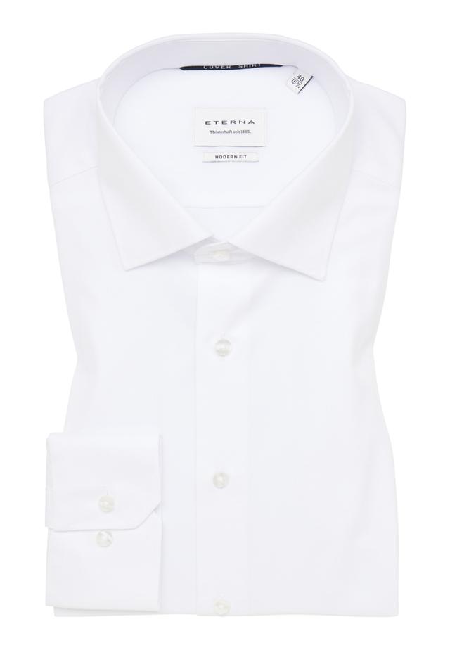 MODERN FIT Cover Shirt in weiß unifarben on Productcaster.