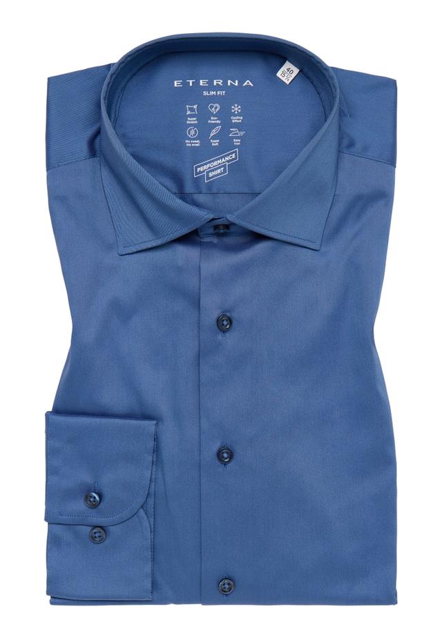 SLIM FIT Performance Shirt in rauchblau unifarben on Productcaster.