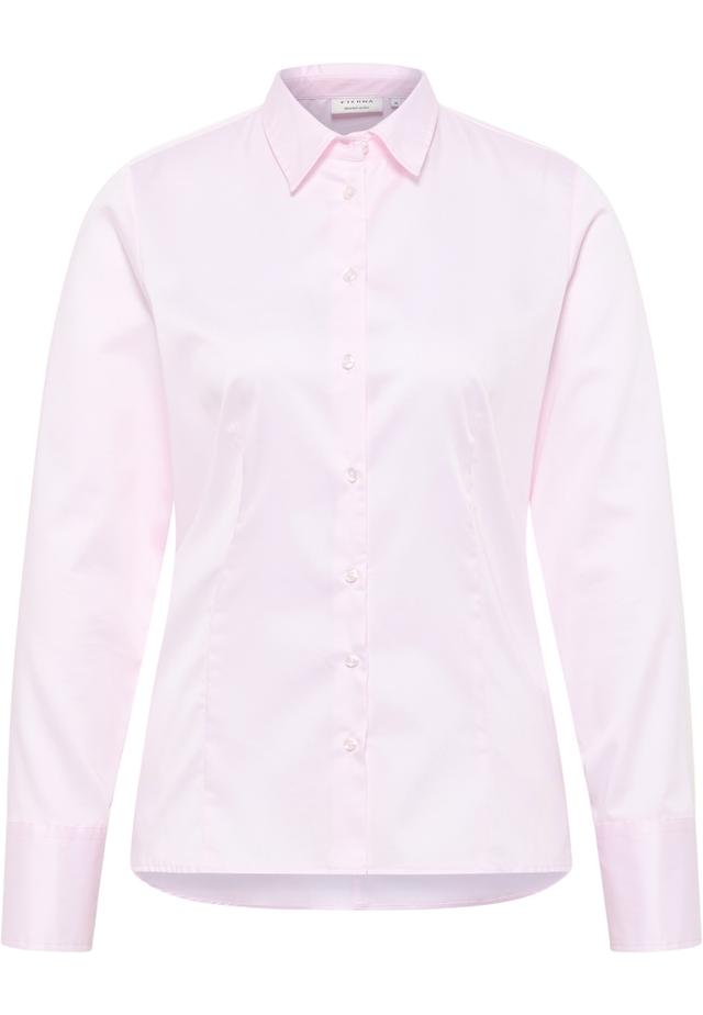 Satin Shirt Bluse in rosa unifarben on Productcaster.