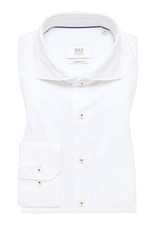 MODERN FIT Soft Luxury Shirt in off-white unifarben on Productcaster.