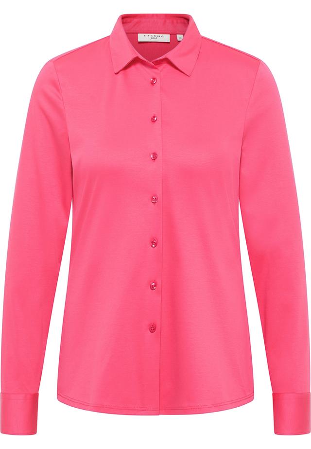 Jersey Shirt Bluse in pink unifarben on Productcaster.