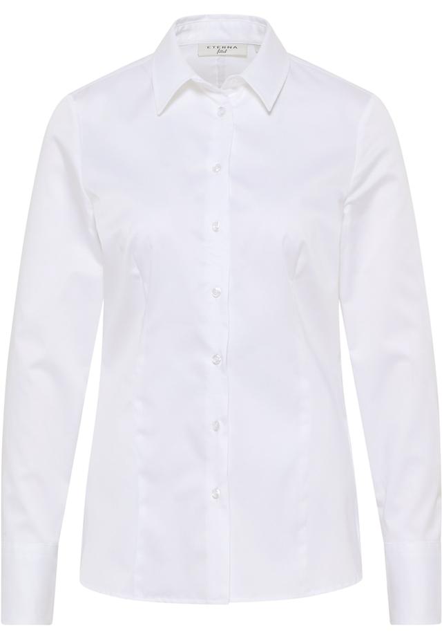 Satin Shirt Bluse in weiß unifarben on Productcaster.