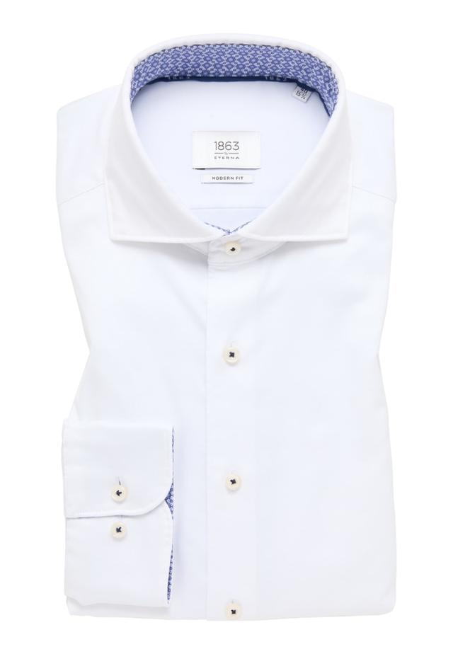 MODERN FIT Soft Luxury Shirt in off-white unifarben on Productcaster.