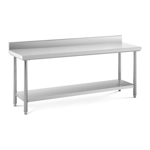 RVS tafel - 200 x 60 cm - opstand - 195 kg draagvermogen - Royal Catering on Productcaster.