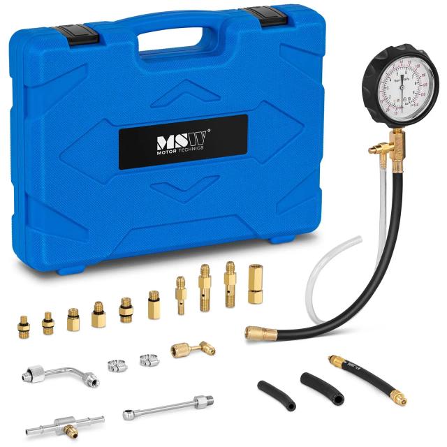 Kit prova pressione benzina - Fino a 9,6 bar - Set da 20 pezzi | MSW on Productcaster.