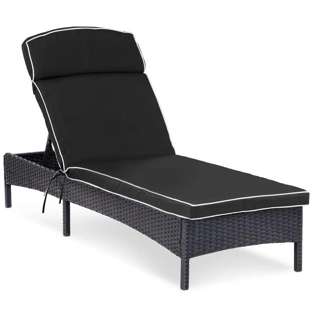 Lettino prendisole - Nero - Rattan - Schienale regolabile | Uniprodo on Productcaster.