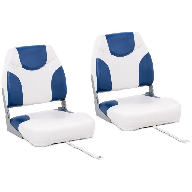 Boat Seat 2 pcs. 50x42x51 cm White-blue - Boat Seats by MSW on Productcaster.