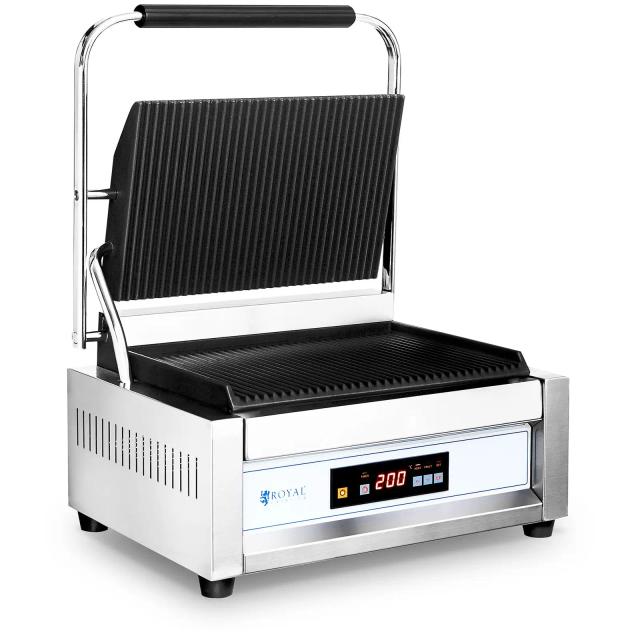 Kontaktní gril 2,200 W velká deska vroubkovaný - Kontaktní grily Royal Catering on Productcaster.