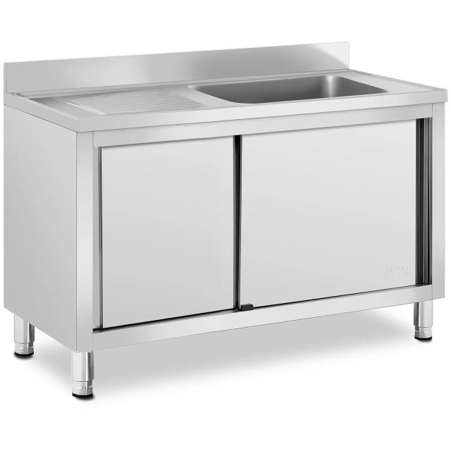 Dřezová skříň 1 dřez ušlechtilá ocel 500 x 400 x 260 mm - Dřezové skříňky Royal Catering on Productcaster.