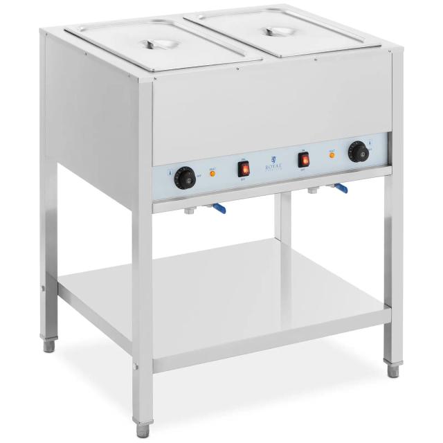 Bain Marie 1265 W 2 x GN 1/1 s podstavcem - Výdejní ohřívací vany Royal Catering on Productcaster.