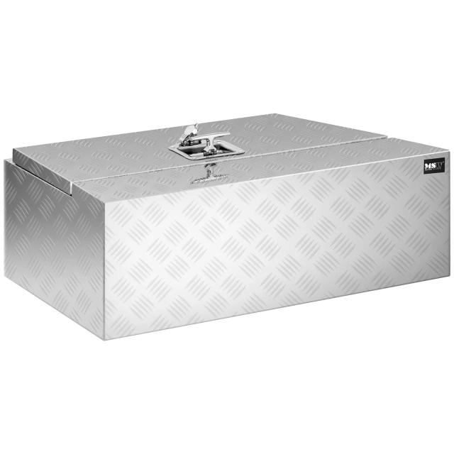 Alumínium box - bordázott lemez - 75 x 25 x 40 cm - 75 L - zárható - ferde | MSW on Productcaster.