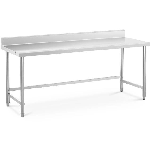 Mesa de acero inoxidable - 200 x 70 cm - Antisalpique- 95 kg de capacidad de carga - Royal Catering on Productcaster.